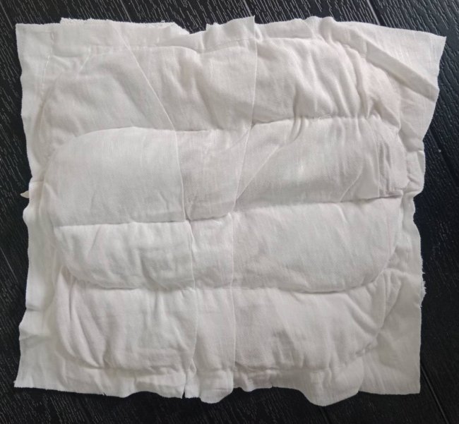 เศษผ้าเย็บวนขาว 10x10 นิ้ว