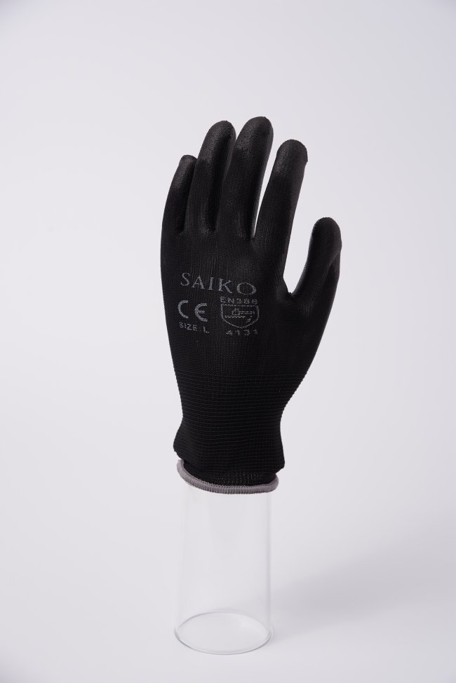 ถุงมือPUเต็มฝ่ามือสีดำ SAIKO ถุงมือPUเต็มฝ่ามือสีดำ SAIKO